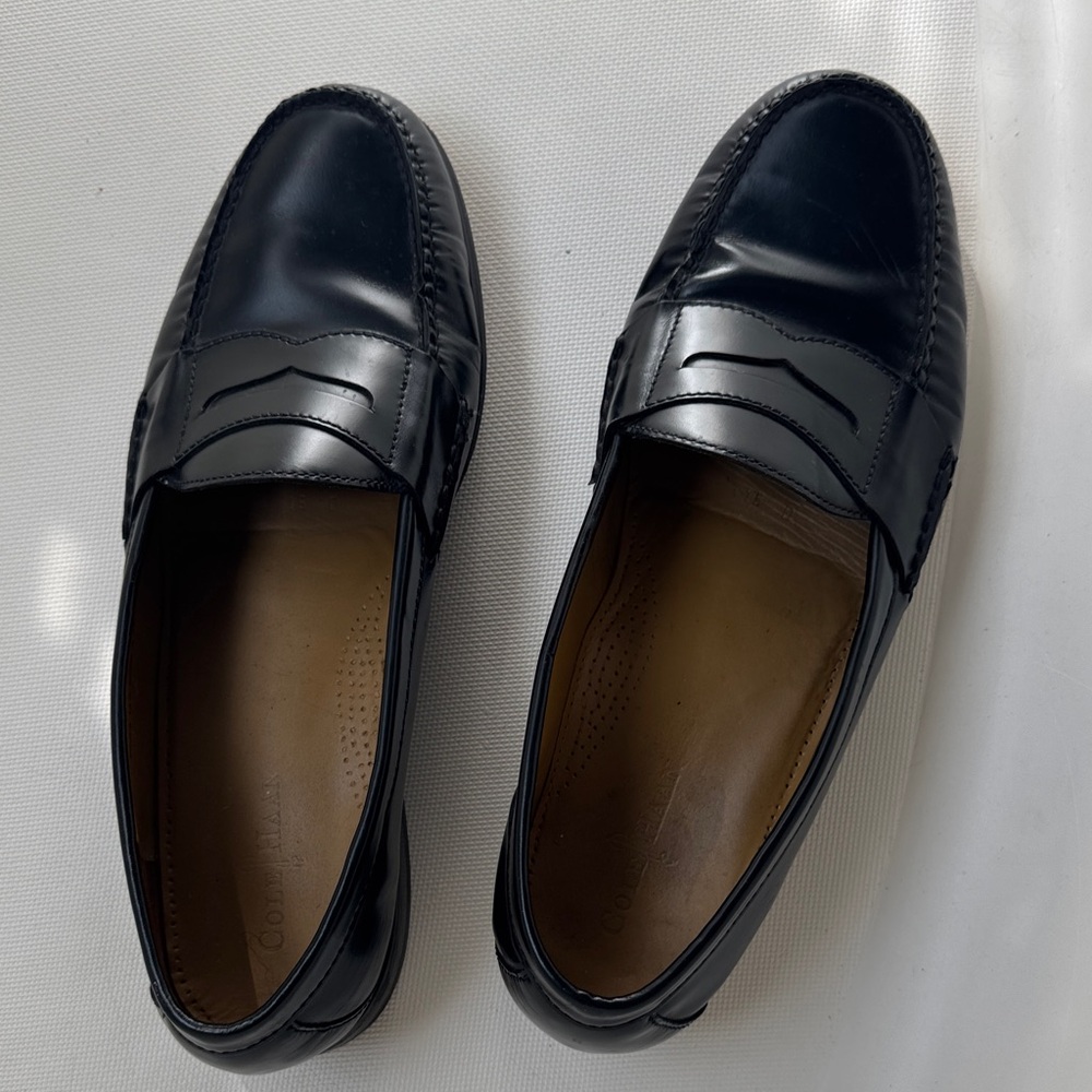 Cole Haan Black Leather Slip-On Loafers